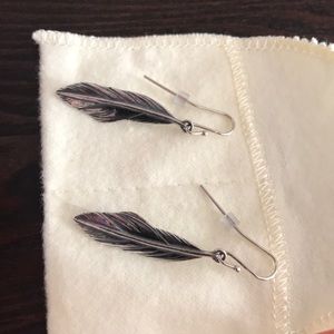 James Avery feather ear hook earrings
